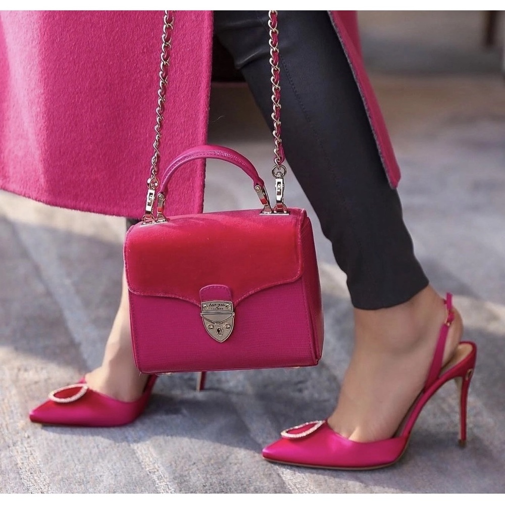 Fuchsia Box Handbag with Chain Strap
